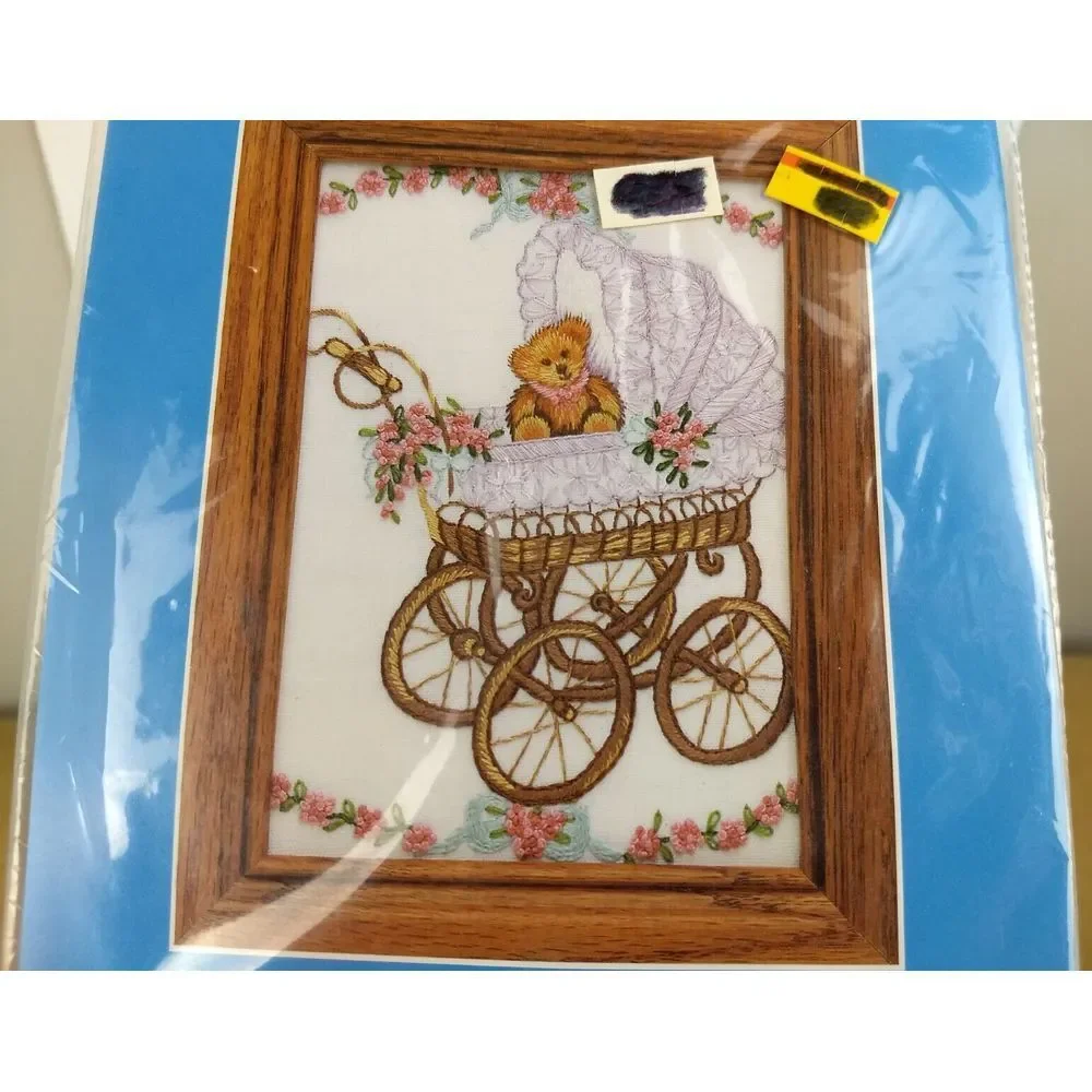 3 Vtg Candamar Designs Counted‎ Cross Stitch & Embroidery Kits Bears School NOS
